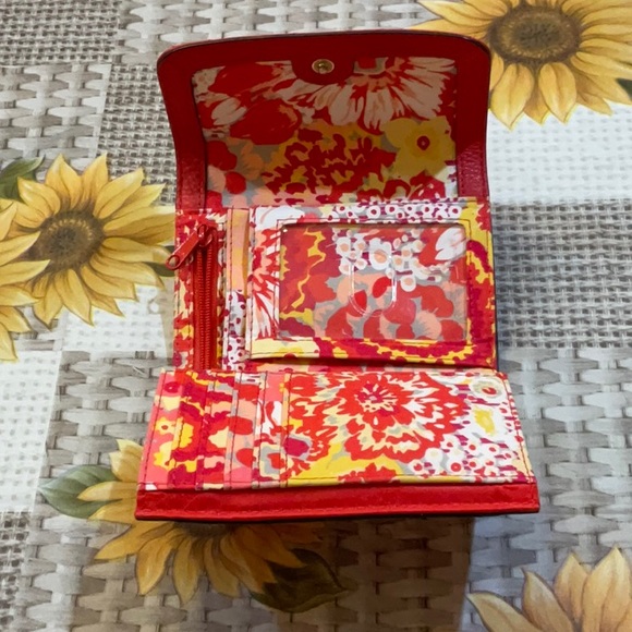 Vera Bradley red wallet with floral lining, good condition. - Picture 7 of 9